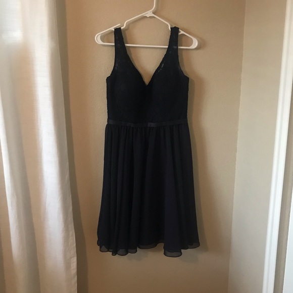 Mori Lee Bridesmaid Dress Style 31054, Navy, Sz 10 - Picture 4 of 6